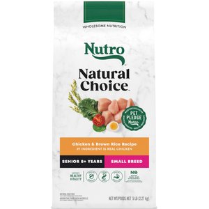 Nutro Natural Choice Senior Small Breed Chicken & Brown Rice Recipe Dry Dog Food, 5-lb bag
