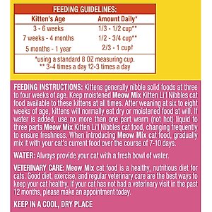 Meow Mix Kitten Li'l Nibbles Dry Cat Food, 3.15-lb bag