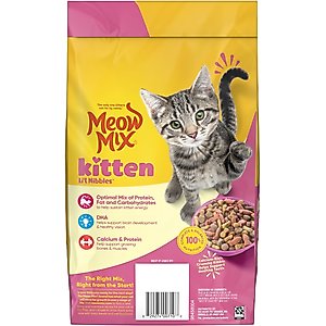 Meow Mix Kitten Li'l Nibbles Dry Cat Food, 3.15-lb bag