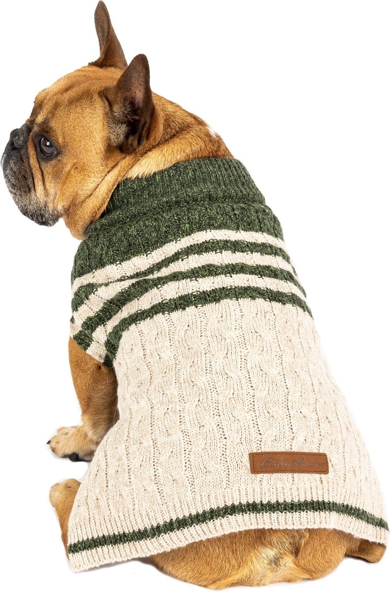 Eddie Bauer American Flag Crewneck Dog Sweater, Charcoal Grey