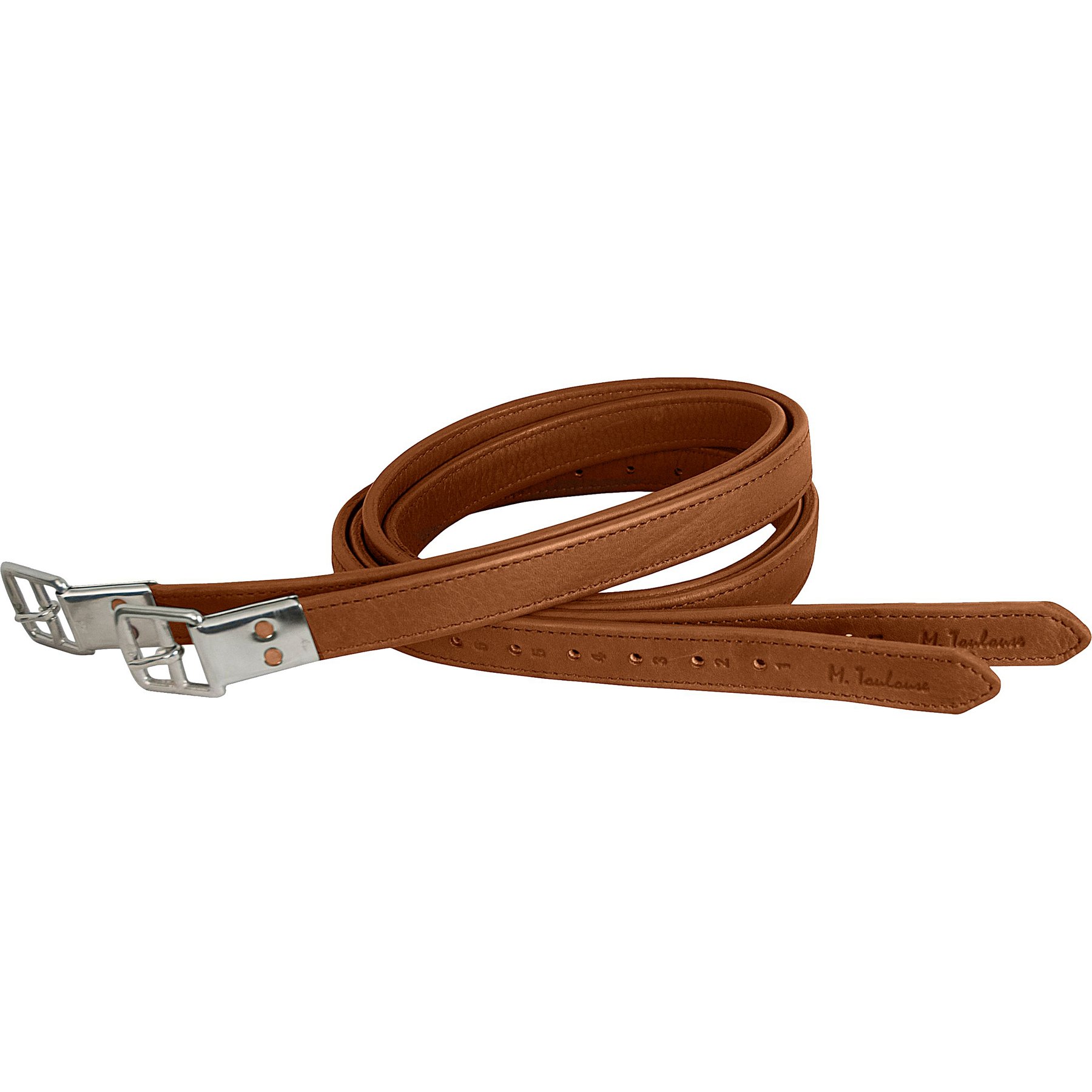 M. Toulouse 3 Fold Double Leather Stirrup Leathers, Cognac, 1 x 54-in