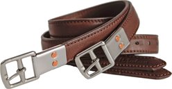 M. Toulouse 2 Fold European Style Covered Stirrup Leathers, Chocolate, 1 x 54-in