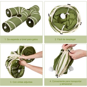 Ownpets Cactus Tunnel Cat Toy, Green, Large
