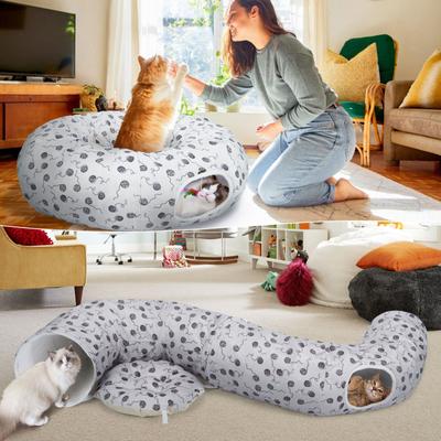 Show full view: Ownpets Donut Tunnel Bed Cat Toy, Grey, Large slide 7 of 9