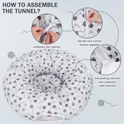 Show full view: Ownpets Donut Tunnel Bed Cat Toy, Grey, Large slide 6 of 9