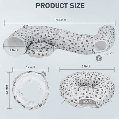 Show full view: Ownpets Donut Tunnel Bed Cat Toy, Grey, Large slide 4 of 9