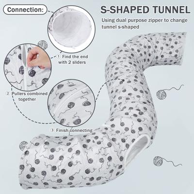 Show full view: Ownpets Donut Tunnel Bed Cat Toy, Grey, Large slide 3 of 9