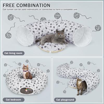 Show full view: Ownpets Donut Tunnel Bed Cat Toy, Grey, Large slide 2 of 9