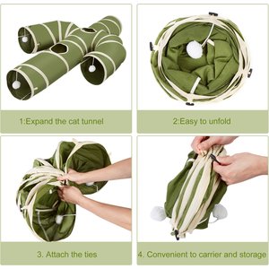 Ownpets Cactus Tunnel Cat Toy, Green, Medium