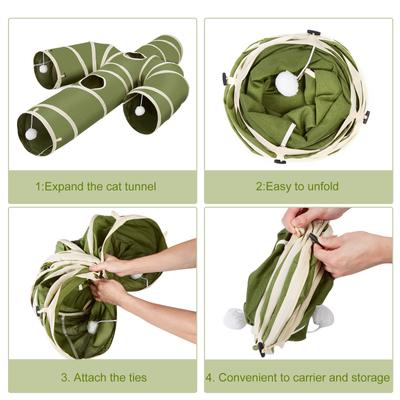 Show full view: Ownpets Cactus Tunnel Cat Toy, Green, Medium slide 6 of 8