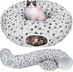 Ownpets Donut Tunnel Bed Cat Toy, Grey, Large
