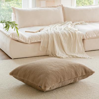 Show full view: Allisandro Extra Soft Faux Fur Pillow Dog Bed with Removable Cover, Brown, X-Large slide 7 of 8