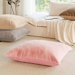 Allisandro Extra Soft Faux Fur Pillow Dog Bed with Removable Cover, Pink, X-Large slide 2 of 5