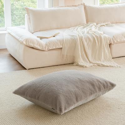 Show full view: Allisandro Extra Soft Faux Fur Pillow Dog Bed with Removable Cover, Grey, Medium slide 6 of 8