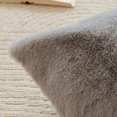 Show full view: Allisandro Extra Soft Faux Fur Pillow Dog Bed with Removable Cover, Grey, Medium slide 8 of 8