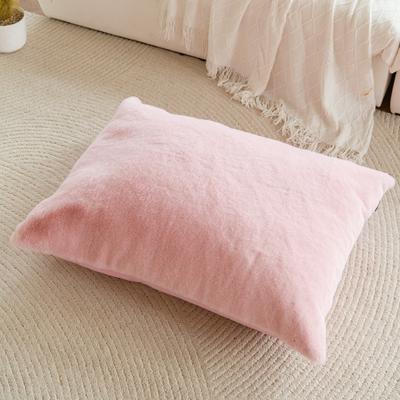 Show full view: Allisandro Extra Soft Faux Fur Pillow Dog Bed with Removable Cover, Pink, X-Large slide 4 of 6