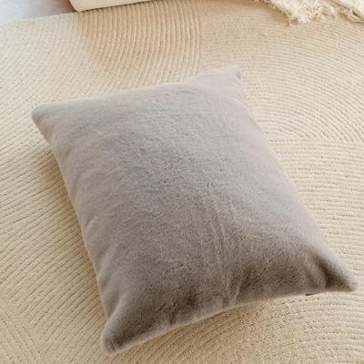 Show full view: Allisandro Extra Soft Faux Fur Pillow Dog Bed with Removable Cover, Grey, Medium slide 4 of 8