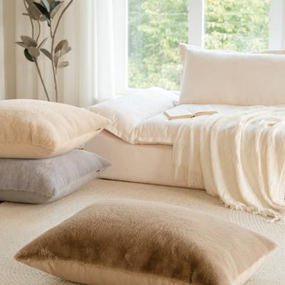 Show full view: Allisandro Extra Soft Faux Fur Pillow Dog Bed with Removable Cover, Brown, X-Large slide 8 of 8