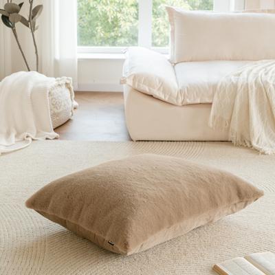 Show full view: Allisandro Extra Soft Faux Fur Pillow Dog Bed with Removable Cover, Brown, X-Large slide 6 of 8