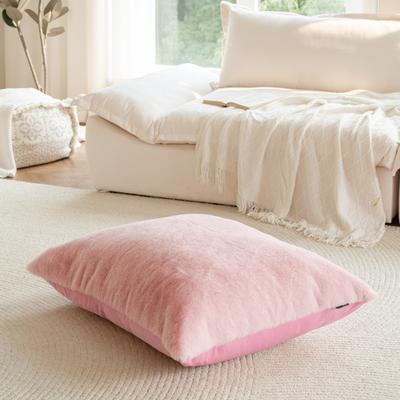 Show full view: Allisandro Extra Soft Faux Fur Pillow Dog Bed with Removable Cover, Pink, X-Large slide 3 of 6
