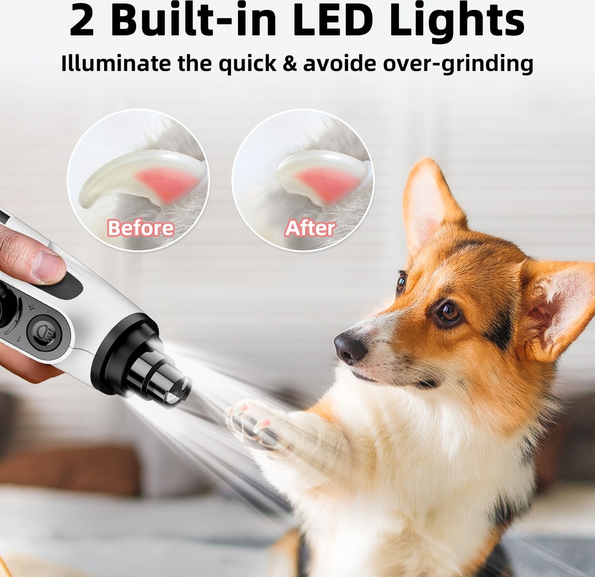 Bousnic Smart 6-Speed Quiet Cat & Dog Nail Grinder