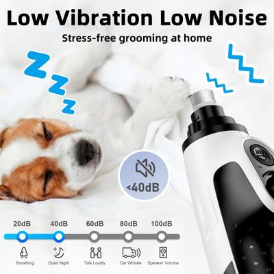 Show full view: Bousnic Smart 6-Speed Quiet Cat & Dog Nail Grinder, White slide 5 of 10