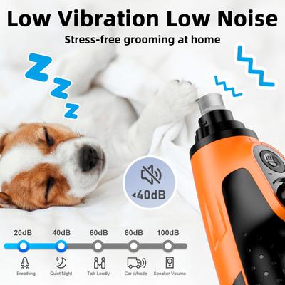 Show full view: Bousnic Smart 6-Speed Quiet Cat & Dog Nail Grinder, Orange slide 4 of 9
