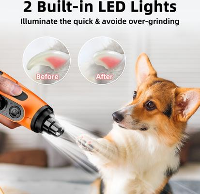 Show full view: Bousnic Smart 6-Speed Quiet Cat & Dog Nail Grinder, Orange slide 5 of 9