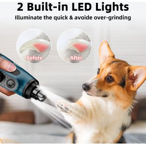 Bousnic Smart 6-Speed Quiet Cat & Dog Nail Grinder, Blue