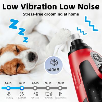 Show full view: Bousnic Smart 6-Speed Quiet Cat & Dog Nail Grinder, Red slide 5 of 10