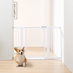 Unipaws Plastic & Steel Transparent Walkthrough Dog Gate, White