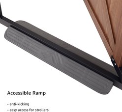 beeNbkks Farmhouse Wood & Steel Pressure Mounted Dog Gate, Walnut & Black, 39-in slide 2 of 7