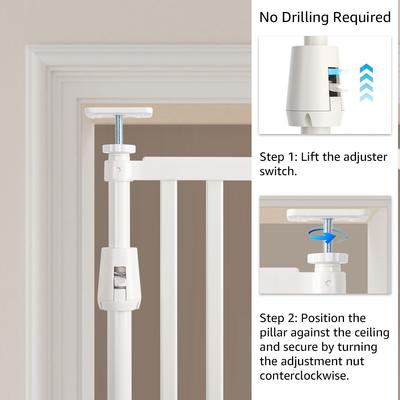 Show full view: Unipaws Extra Tall Metal Cat Gate, White slide 3 of 8