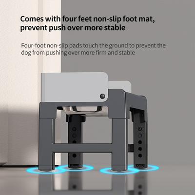 Show full view: HANAMYA Elevated Dog Bowls with Adjustable Legs, Black, 6-cup slide 4 of 6