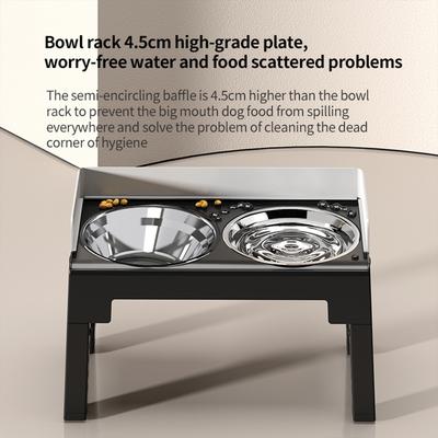 Show full view: HANAMYA Elevated Dog Bowls with Adjustable Legs, Black, 6-cup slide 3 of 6