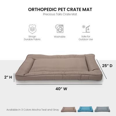 Show full view: Precious Tails Orthopedic Cat & Dog Bed Crate Mat, Mocha, Large slide 2 of 9