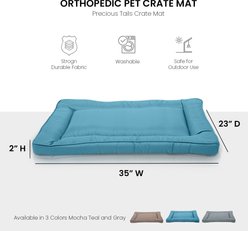 Precious Tails Orthopedic Cat & Dog Bed Crate Mat, Teal, Medium slide 2 of 8