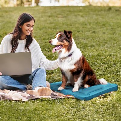 Show full view: Precious Tails Orthopedic Cat & Dog Bed Crate Mat, Teal, Small slide 6 of 9