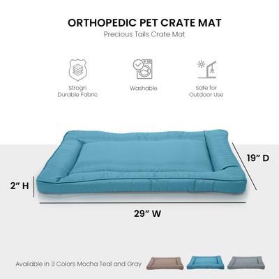 Show full view: Precious Tails Orthopedic Cat & Dog Bed Crate Mat, Teal, Small slide 3 of 9
