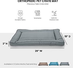 Precious Tails Orthopedic Cat & Dog Bed Crate Mat, Gray, Small slide 2 of 8