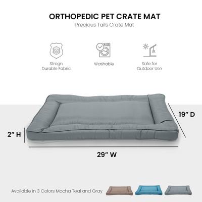 Show full view: Precious Tails Orthopedic Cat & Dog Bed Crate Mat, Gray, Small slide 2 of 9