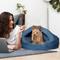 Show in main carousel: Precious Tails Herringbone Canvas Fleece Deep Dish Covered Cat & Dog Bed, Navy, Large slide 5 of 9