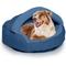 Show in main carousel: Precious Tails Herringbone Canvas Fleece Deep Dish Covered Cat & Dog Bed, Navy, Small slide 1 of 9