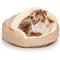 Show in main carousel: Precious Tails Herringbone Canvas Fleece Deep Dish Covered Cat & Dog Bed, Mocha, Small slide 1 of 8