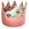 Show in main carousel: Precious Tails Leopard Crown Bolster Cat & Dog Bed, Pink slide 1 of 8