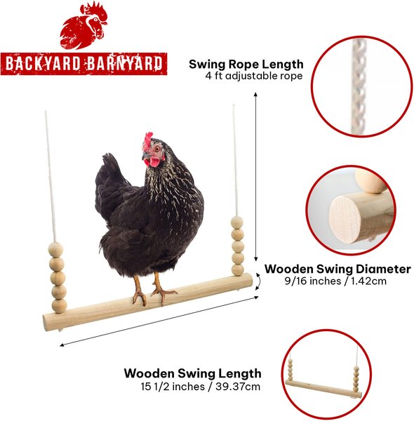 Show full view: Backyard Barnyard Chicken Round Bar Bird Swing slide 3 of 9