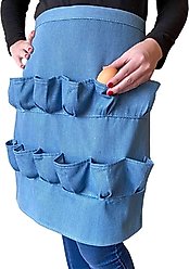 Backyard Barnyard 12-Pocket Egg Gathering Apron Denim, Light Blue