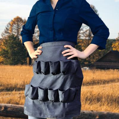 Show full view: Backyard Barnyard 12-Pocket Egg Gathering Apron Denim, Dark Blue slide 7 of 8