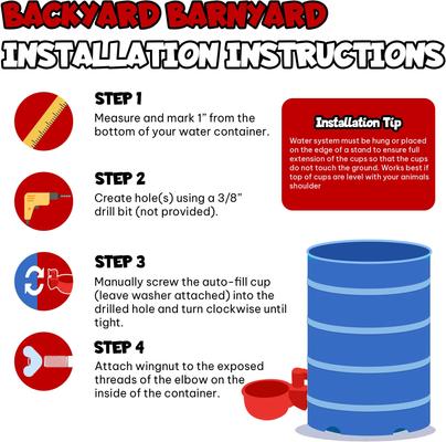 Show full view: Backyard Barnyard Automatic Poultry Cup Drinker, 2 count slide 4 of 8