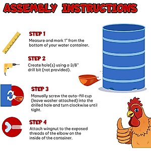Backyard Barnyard Jumbo Automatic Poultry Cup Drinker, 6 count